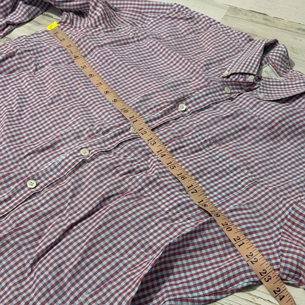 Billy Reid Red and Blue Checkered Casual Shirt - Picture 6 of 7